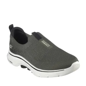 Skechers Mens Go Walk 7 Olive Black Slip on Trainer