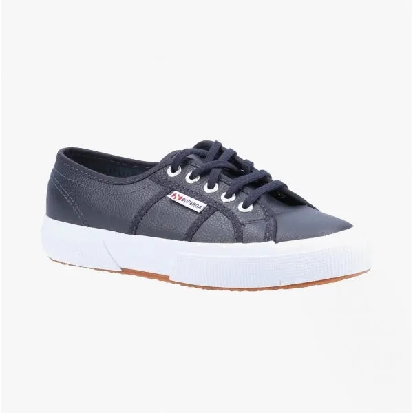 2750 TUMBLED Mens Leather Trainers Blue Navy