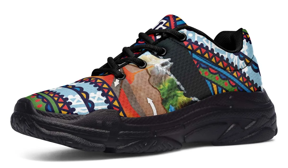 Abstract Tectonic Plates Chunky Sneakers