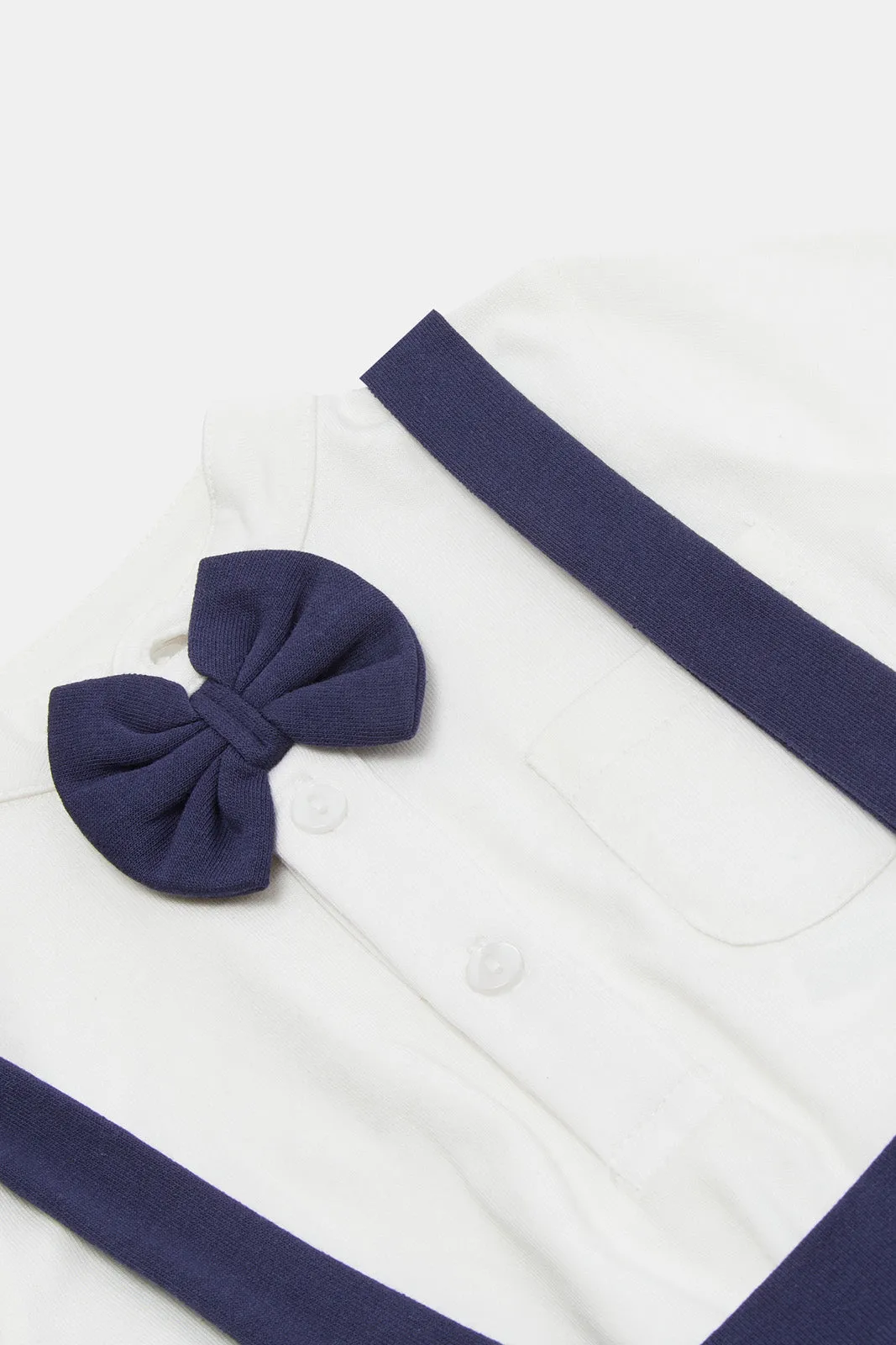 Babies Navy And White Dungaree Set (2 Piece)