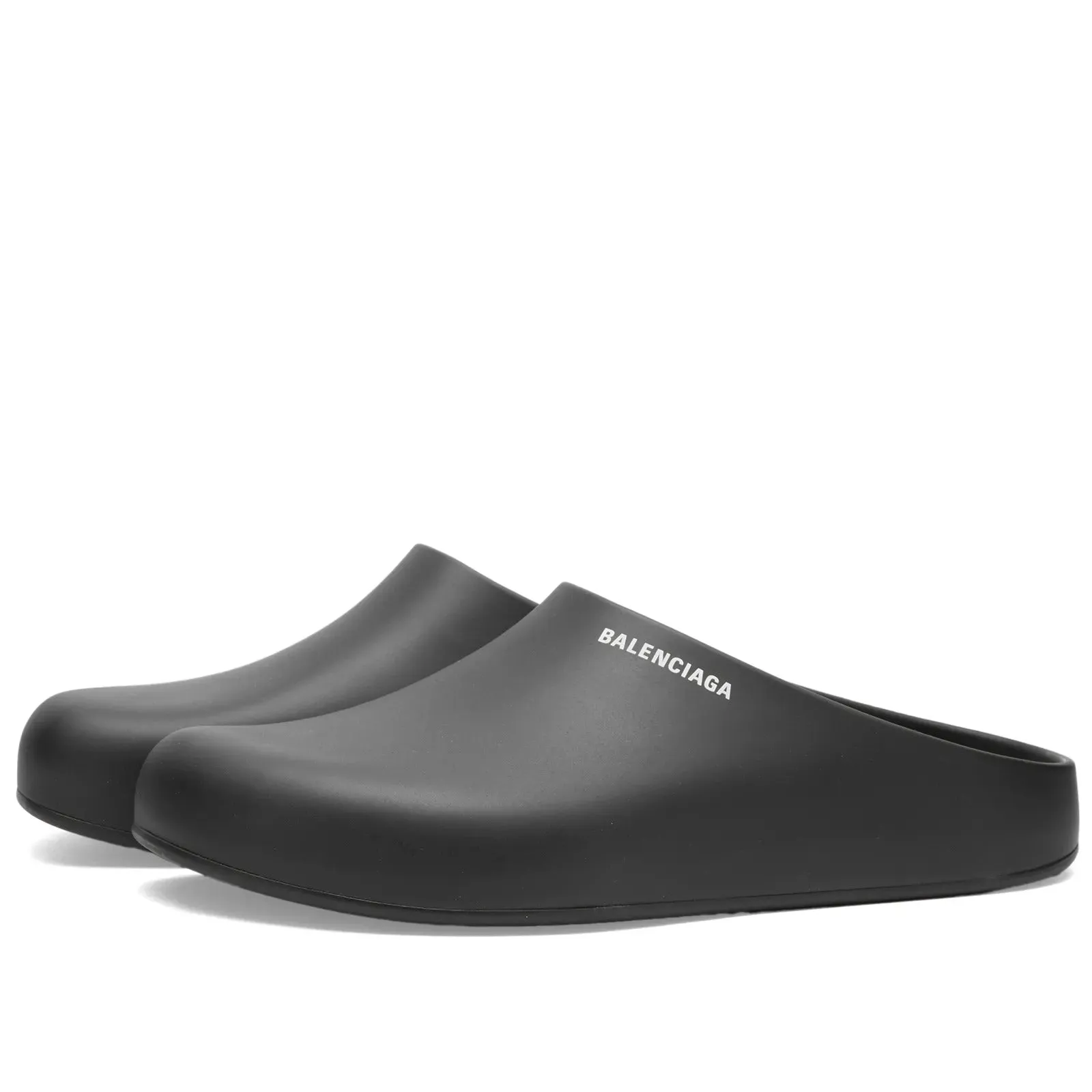 Balenciaga Logo Rubber Mules, black