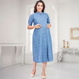 Blue Denim Nursing Maternity Dress