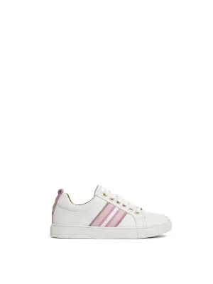 Boston Sneaker - White Leather - Breast Cancer Now Pink 2024