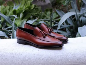 Corrente Calfskin Tasseled Loafer Tan