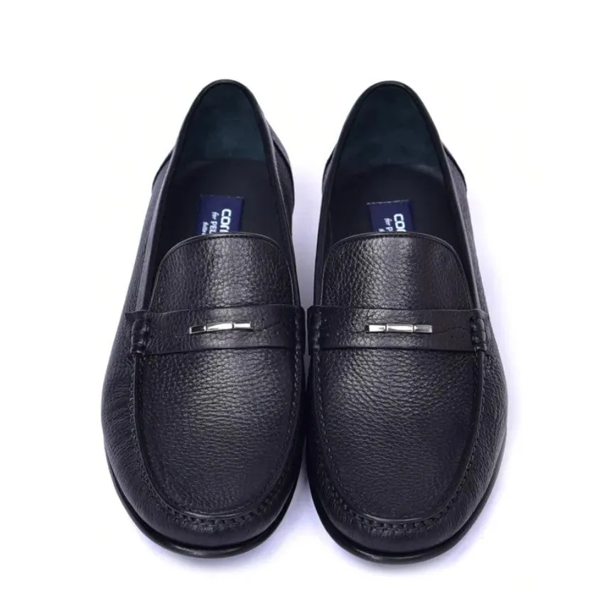 Corrente Deerskin Slip-On Loafer Black