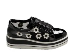 DAISY PATENT BLACK LEATHER SNEAKER