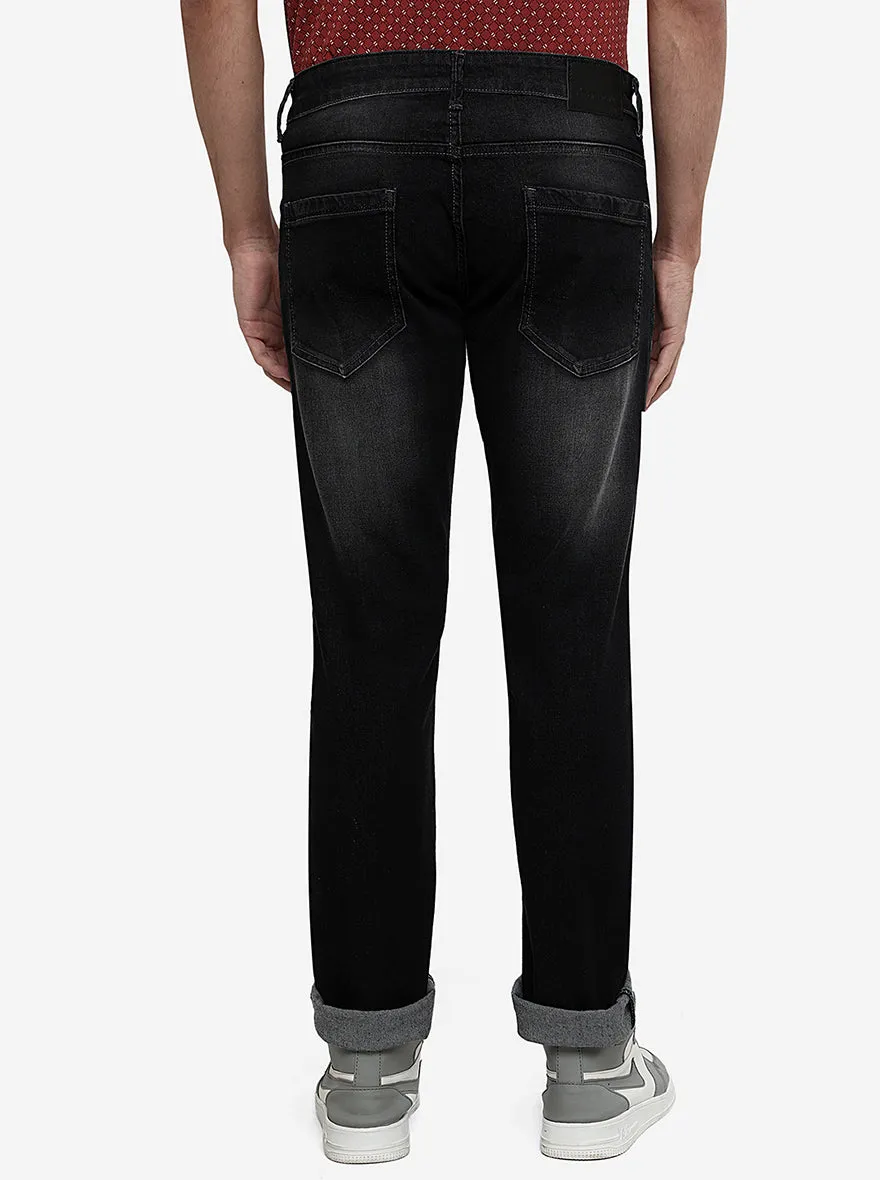 Dark Grey Washed Straight Fit Jeans | Greenfibre