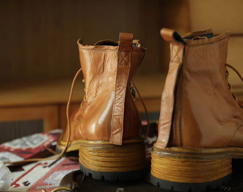 Distressed Zip Work Boots