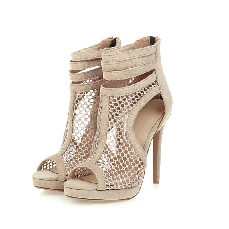 Fishnet Cutout High Heel Stilettos