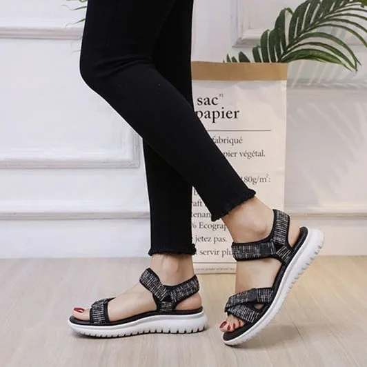 GroovyWish Trendy Sports Sandals Women Open Toe Hook&loop Orthopedic Sandals