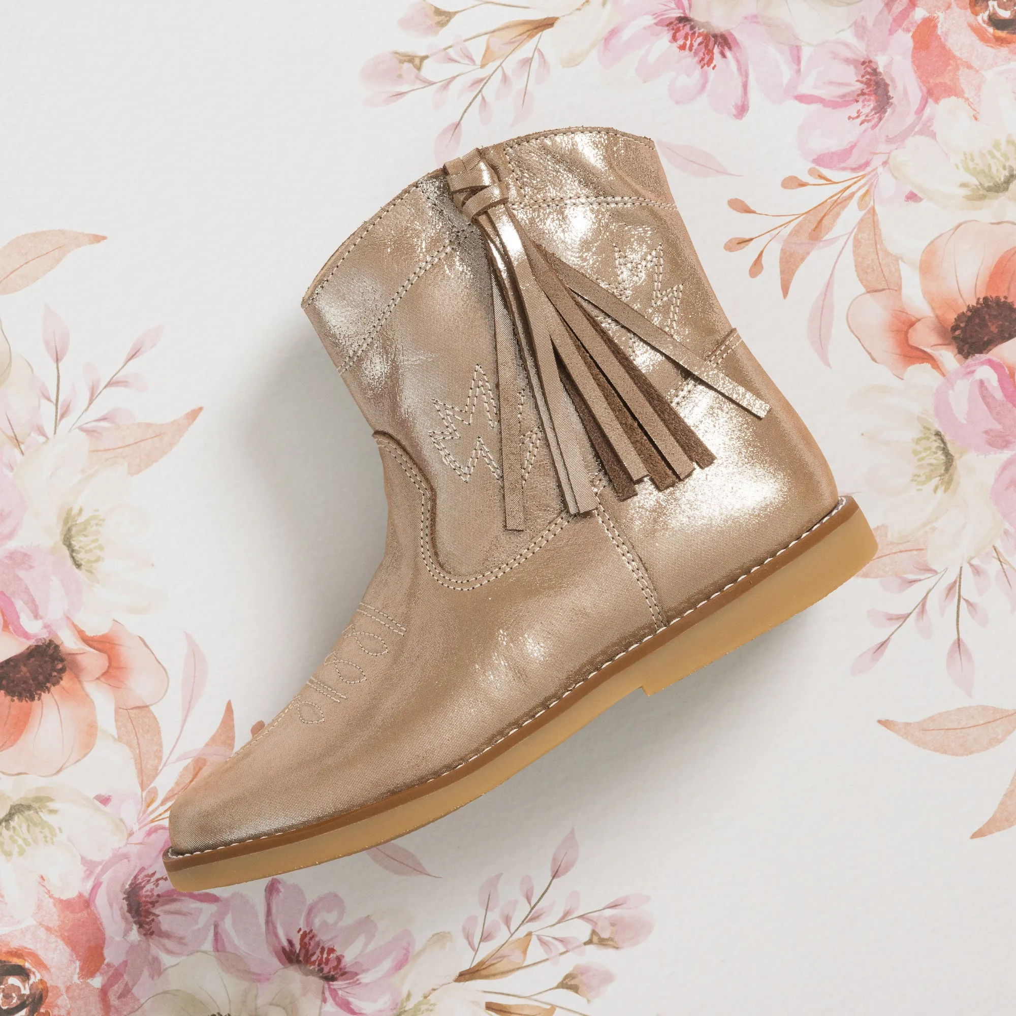 Hannah Suede Boot Metallic Blush