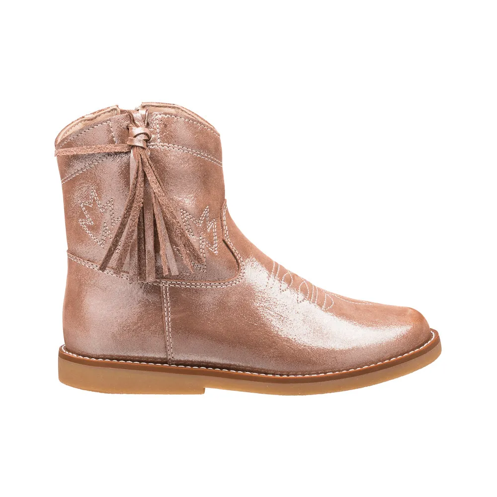 Hannah Suede Boot Metallic Blush