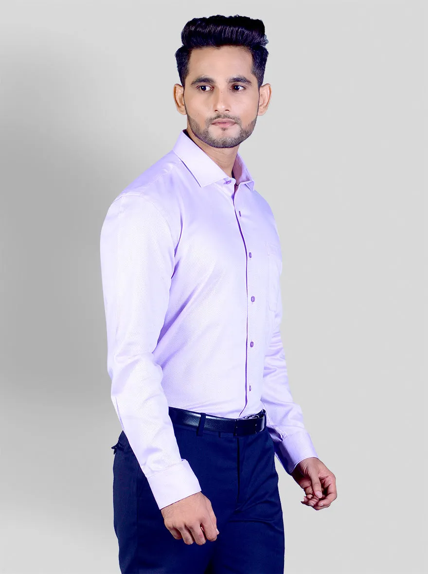 Light Purple Dobby Slim Fit Evening Wear Shirt | Metal