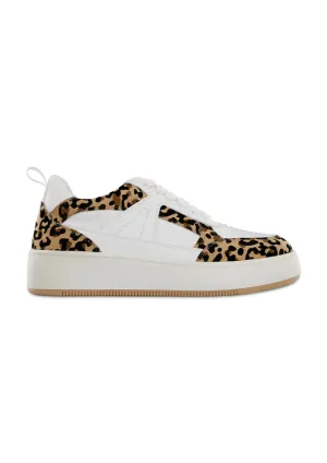 Mia White Dice Jaguar Print Sneakers