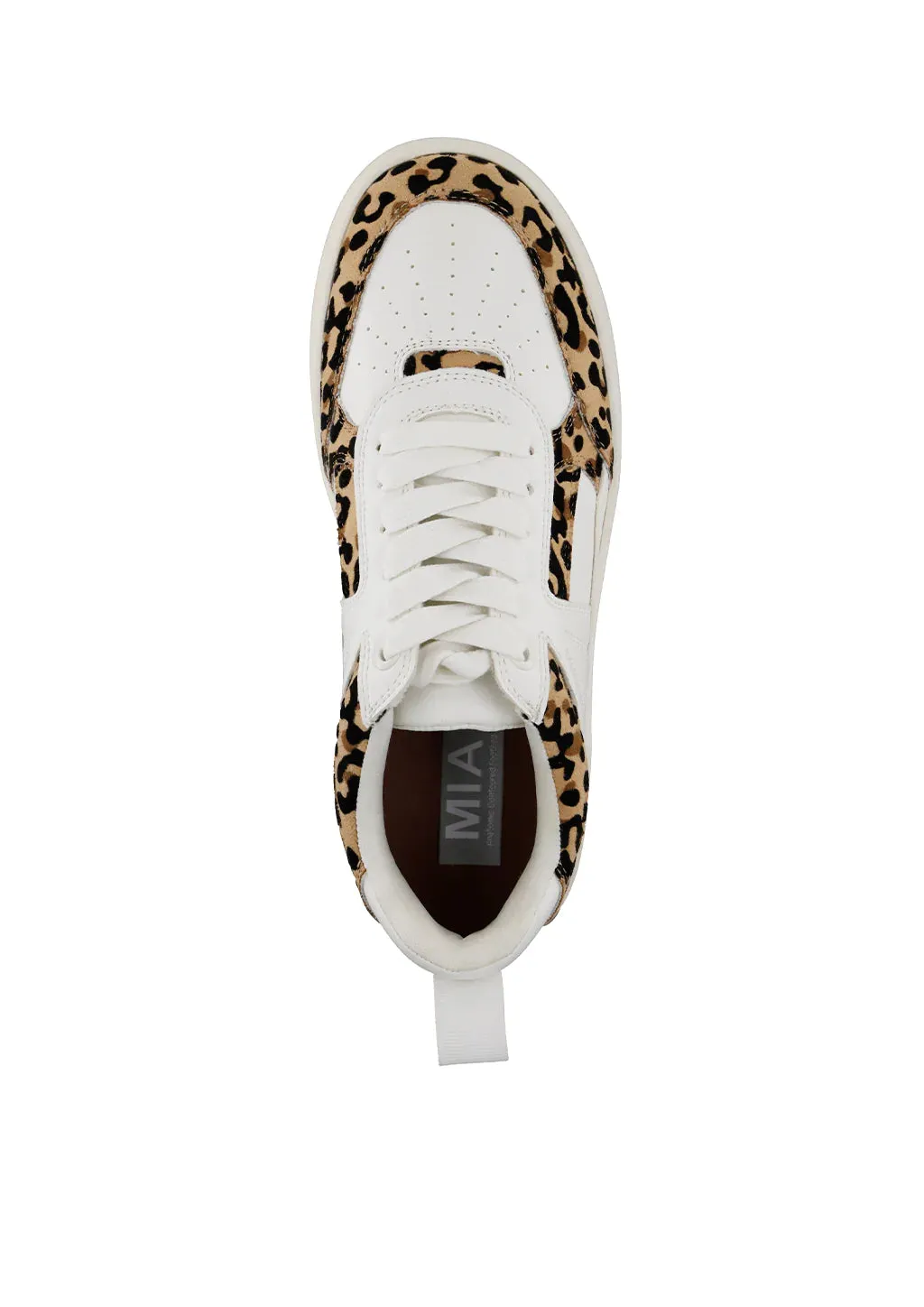 Mia White Dice Jaguar Print Sneakers