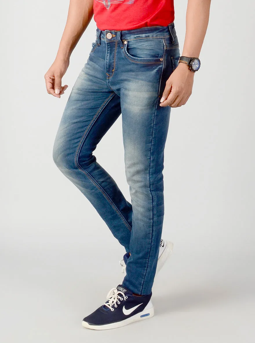 Stellar Blue Washed Slim Fit Jeans | JadeBlue